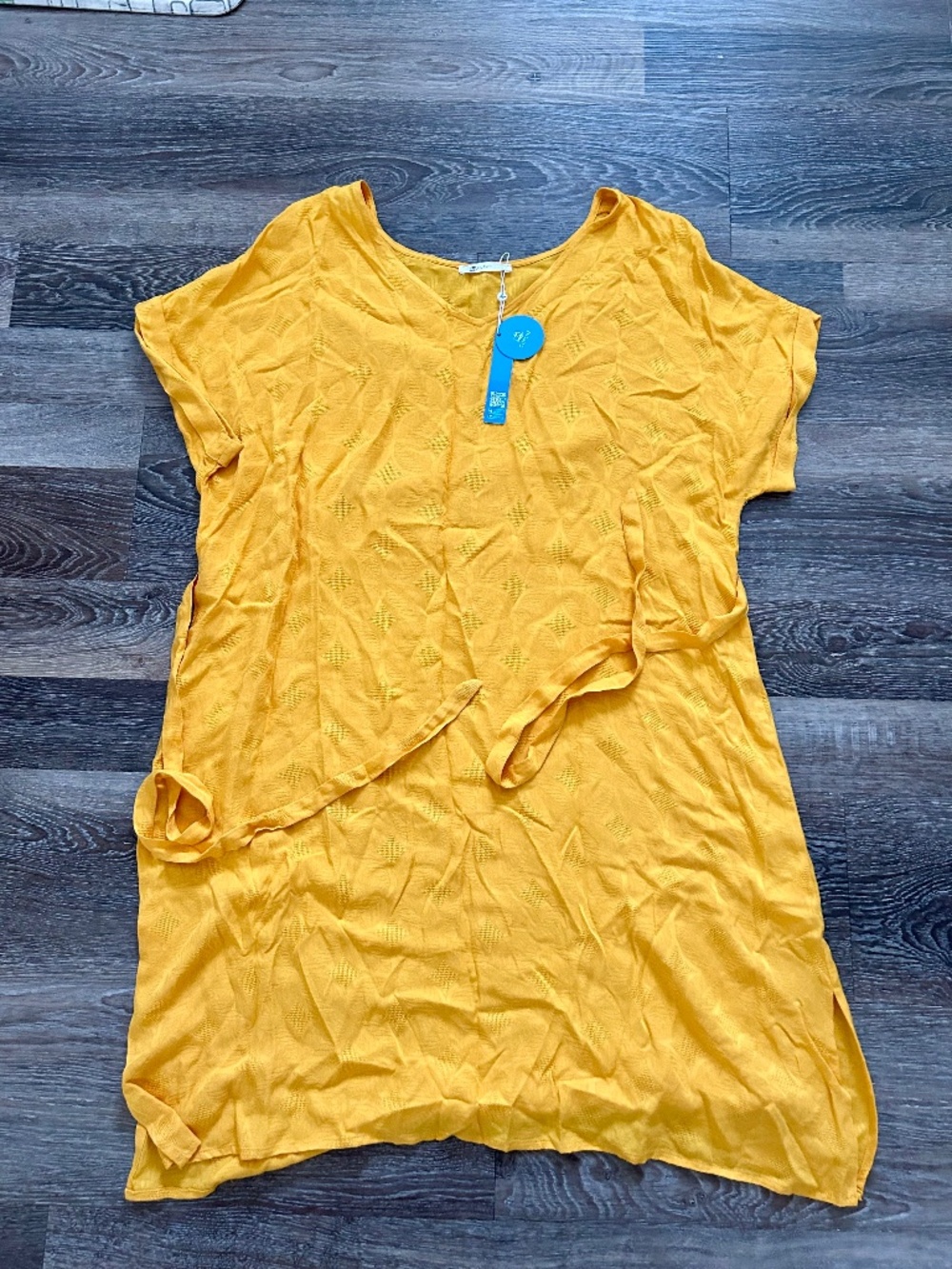 Cupshe Women’s Sz Large V Neck Summer Sheath Midi Dress Yellow NWT Floral